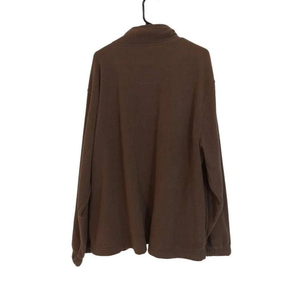 Saddlebred Sweater Shirt Men's Size XXL Brown Pullover 1/4 Zip Elastic Sleeves